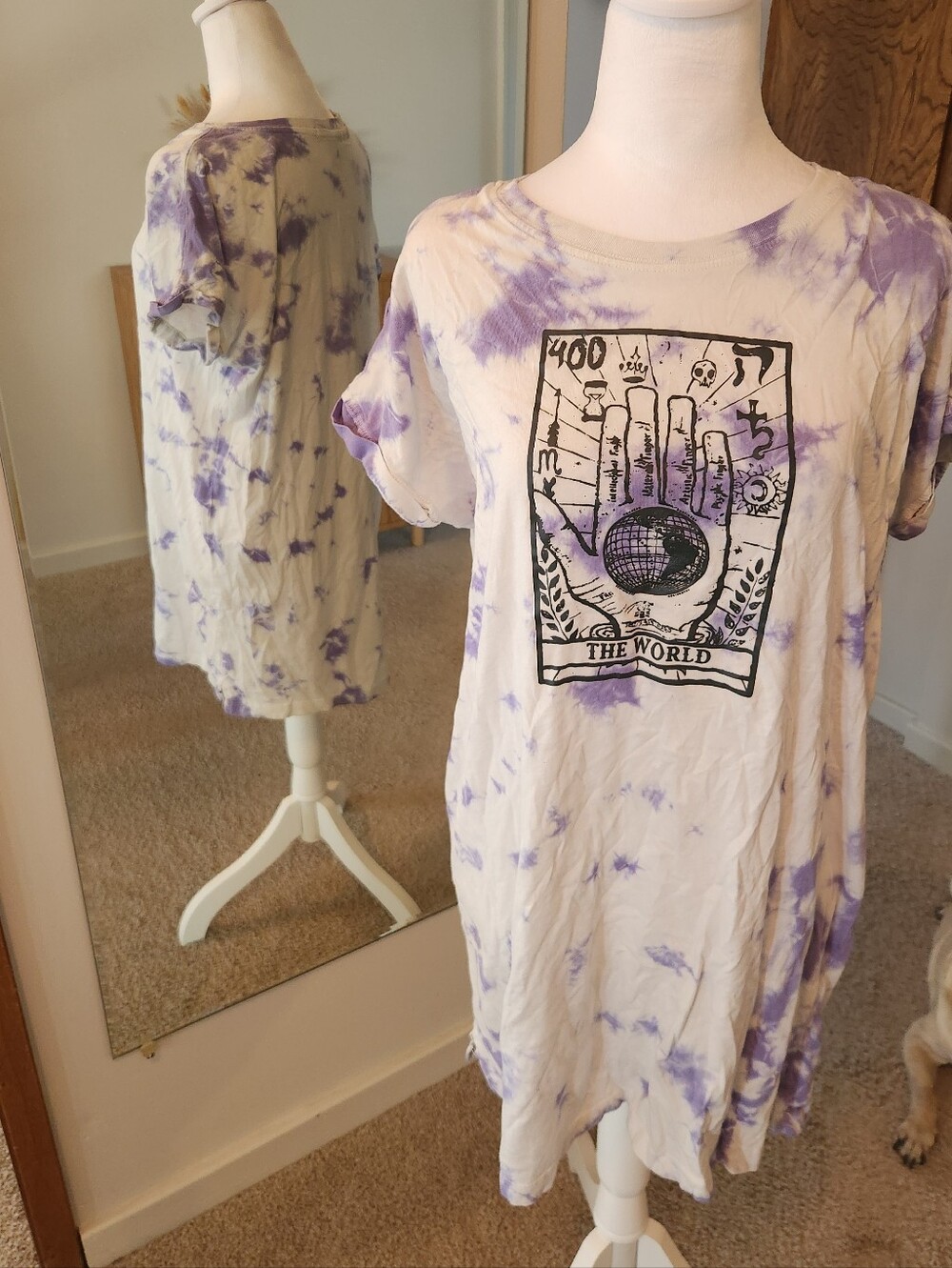 (2 For $25) Streetwear Society Tarot Purple Tie Dye T Shirt Dress